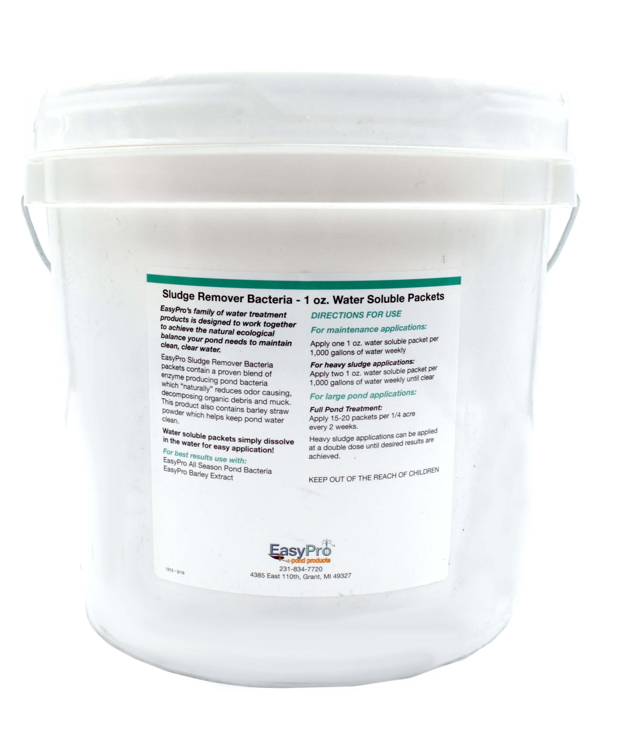 Sludge Remover Bacteria, 10 lb. pail, 1 oz. WSP - Approx. 140 -150 packets – 10 lb